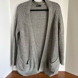 Knitted lightweight open front cardigan